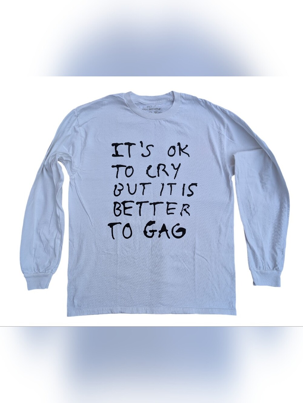 Pepo Moreno "Better To Gag" Long Sleeve White 100% Gay Cotton Tee, Medium NWOT